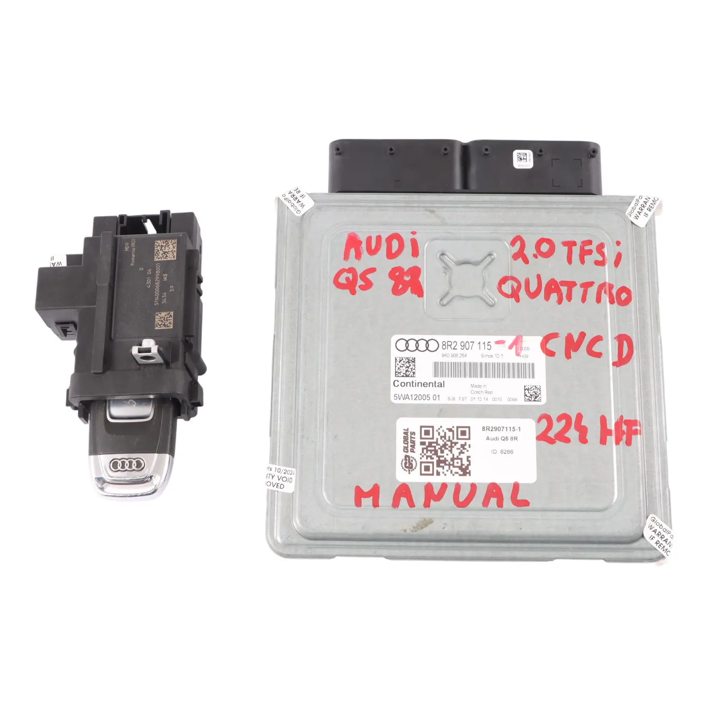 Audi Q5 8R 2.0 TFSI CNCD 224HP Engine Unit ECU Kit 8R2907115 Key Ignition Manual
