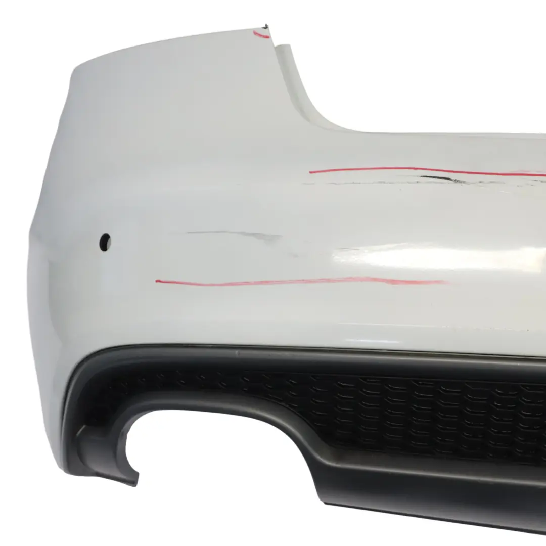 Audi A5 8T Rear Bumper Trim Panel Covering Glacier White Pearl - S9R - SKU 8T0807067D-MGW - Part number 8T0807067D