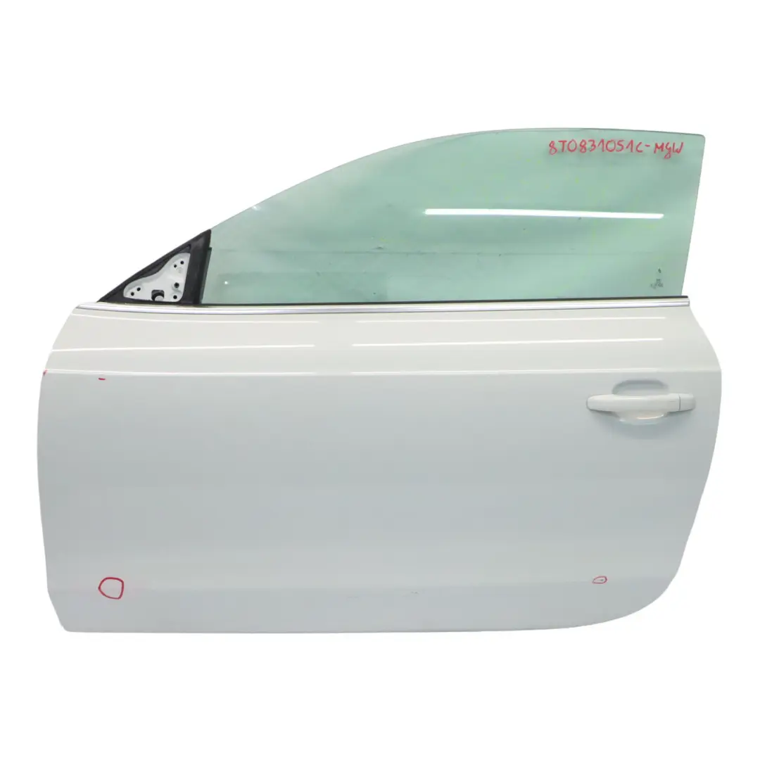 Drzwi Lewe Przednie Glacier White Pearl Biały - S9R do Audi A5 8T Coupe o numerze 8T0831051C Audi A5 8T Coupe Drzwi Lewe Przednie Glacier White Pearl Biały - S9R - SKU 8T0831051C-MGW - Numer Części 8T0831051C