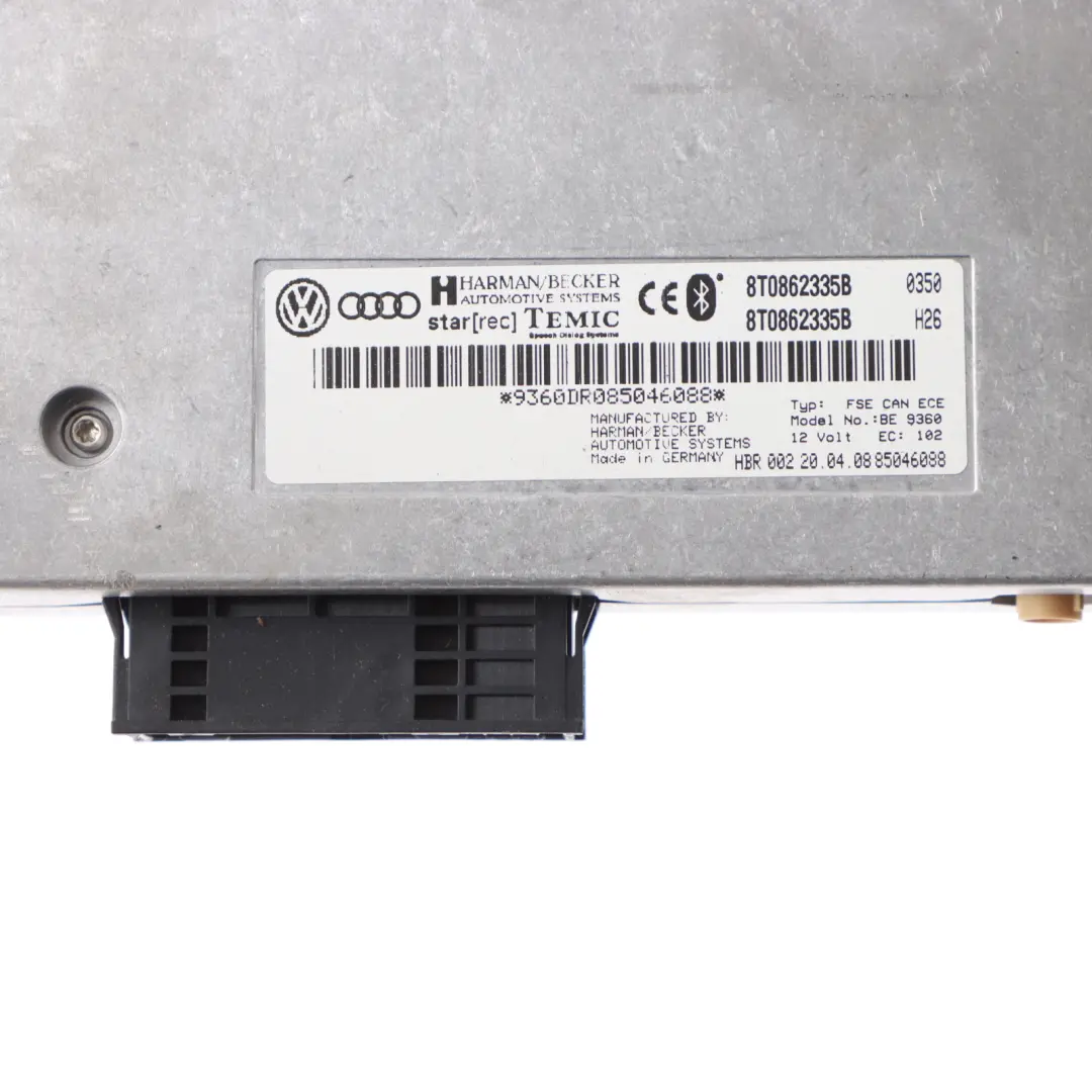 Bluetooth Multimedia Interface Control Module Unit ECU to Audi A4 B8 with Part number 8T0862335B Audi A4 B8 Bluetooth Multimedia Interface Control Module Unit ECU - SKU 8T0862335B - Part number 8T0862335B
