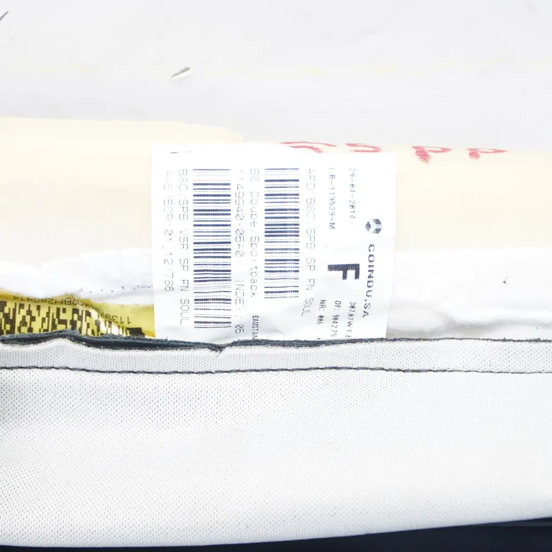 Audi A5 8T Siedzisko Fotela Podgrzewane Przód Prawo S-line Skóra Czarna - SKU 8T0881406BN - Numer Części 8T0881406BN