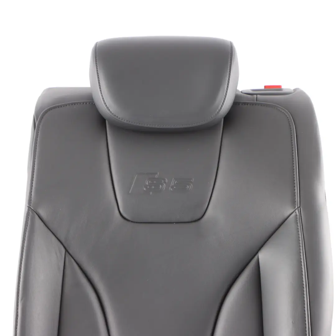 Audi S5 8T Seat Backrest Rear Left N/S Seat Back Cover Black Leather Soul - SKU 8T0885805F - Part number 8T0885805F