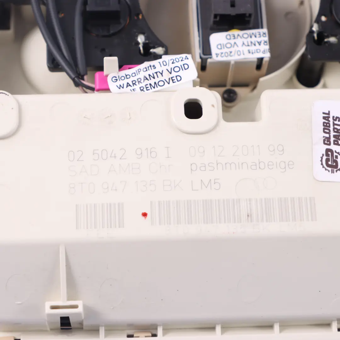 Vorderseite Dach Lesung Höflichkeits Leuchte Innen Audi A5 8T - SKU 8T0947135BK - Teilenummer 8T0947135BK