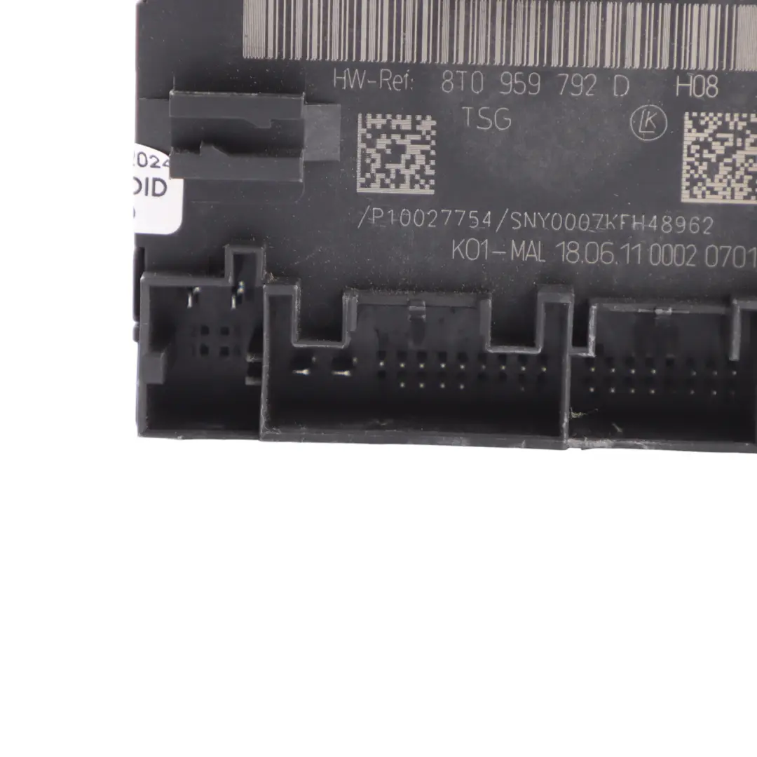 Moduł Sterownik Drzwi Lewy Przód do Audi A5 8T o numerze 8T0959792D Audi A5 8T Moduł Sterownik Drzwi Lewy Przód - SKU 8T0959792D - Numer Części 8T0959792D