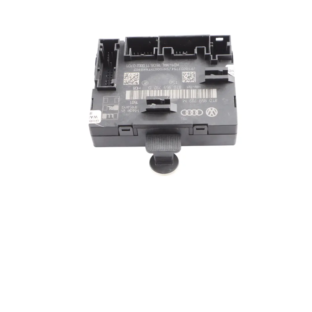 Module de contrôle de la porte avant gauche pour Audi A5 8T à propos du numéro de pièce 8T0959792D Audi A5 8T Module de contrôle de la porte avant gauche - SKU 8T0959792D - Numéro de pièce 8T0959792D