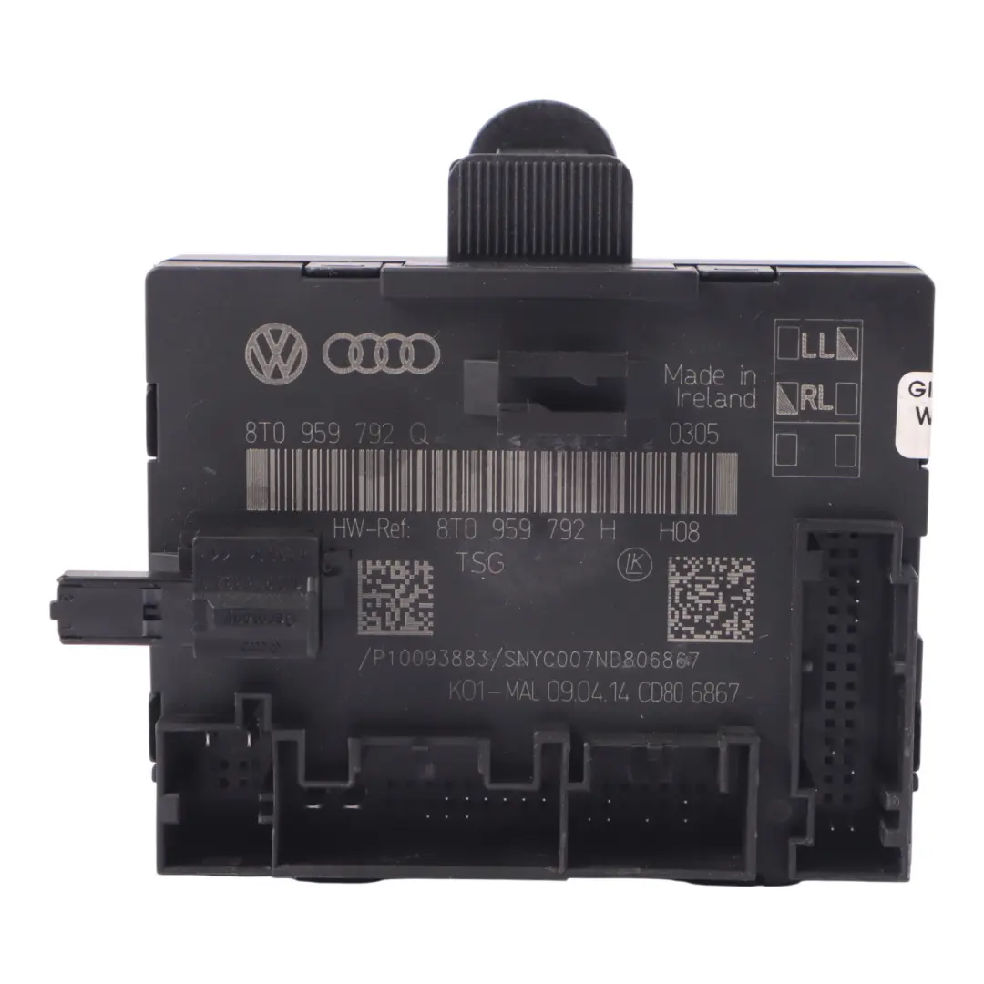 Módulo De Control Puerta Delantera Derecha Lado Pasajero para Audi A5 8T con número de pieza 8T0959792Q Audi A5 8T Módulo De Control Puerta Delantera Derecha Lado Pasajero - SKU 8T0959792Q - Número de pieza 8T0959792Q