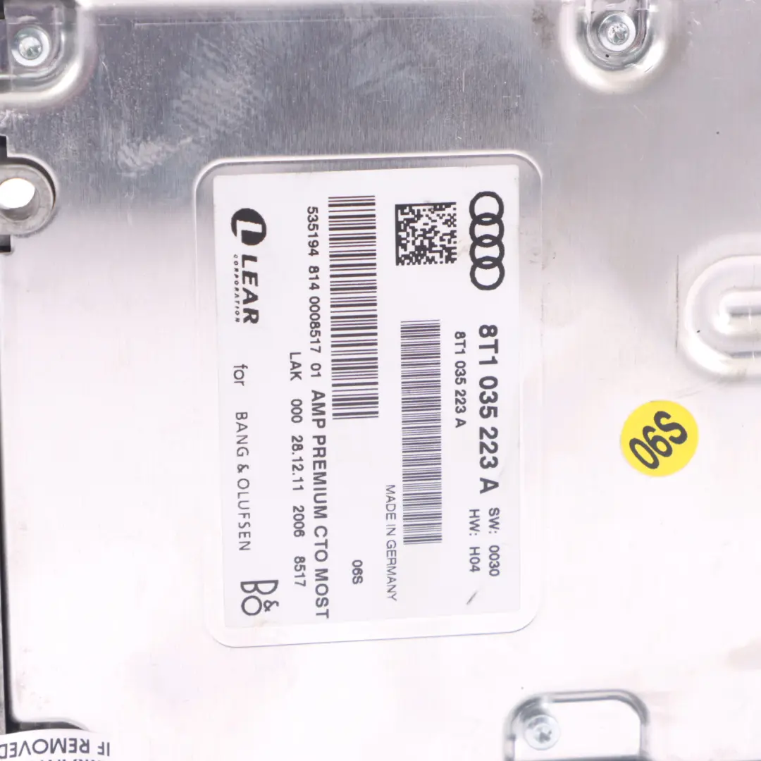 Audi A5 8T Speaker Amplifier AMP Bang &amp; Olufsen - SKU 8T1035223A - Part number 8T1035223A