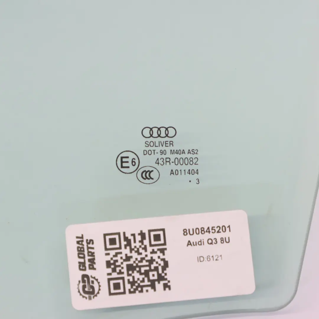 Audi Q3 8U Puerta Ventana Vidrio Delantero Izquierdo AS2 Verde - SKU 8U0845201 - Número de pieza 8U0845201