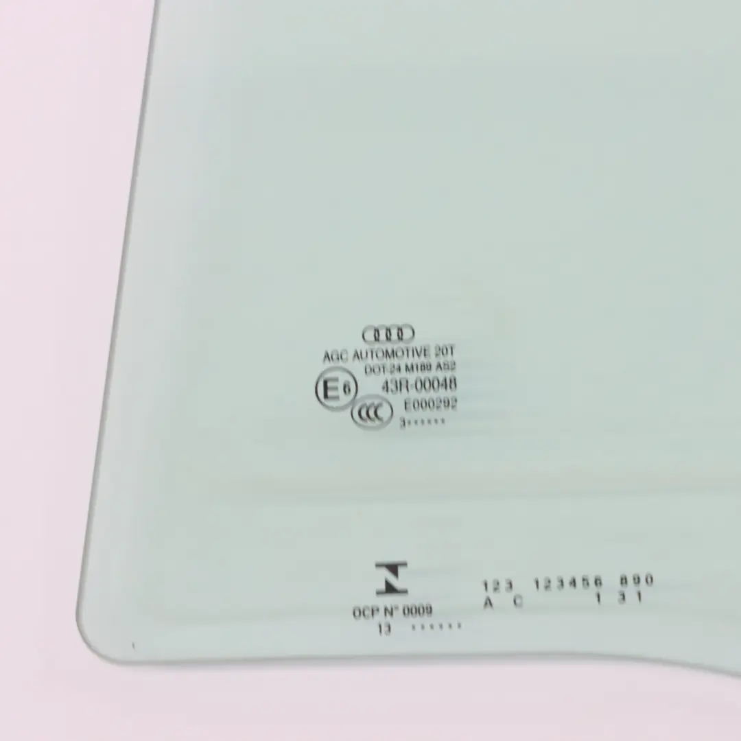 Audi Q3 8U Vetro laterale Porta posteriore sinistra Verde AS2 - SKU 8U0845205B - Numero di parte 8U0845205B