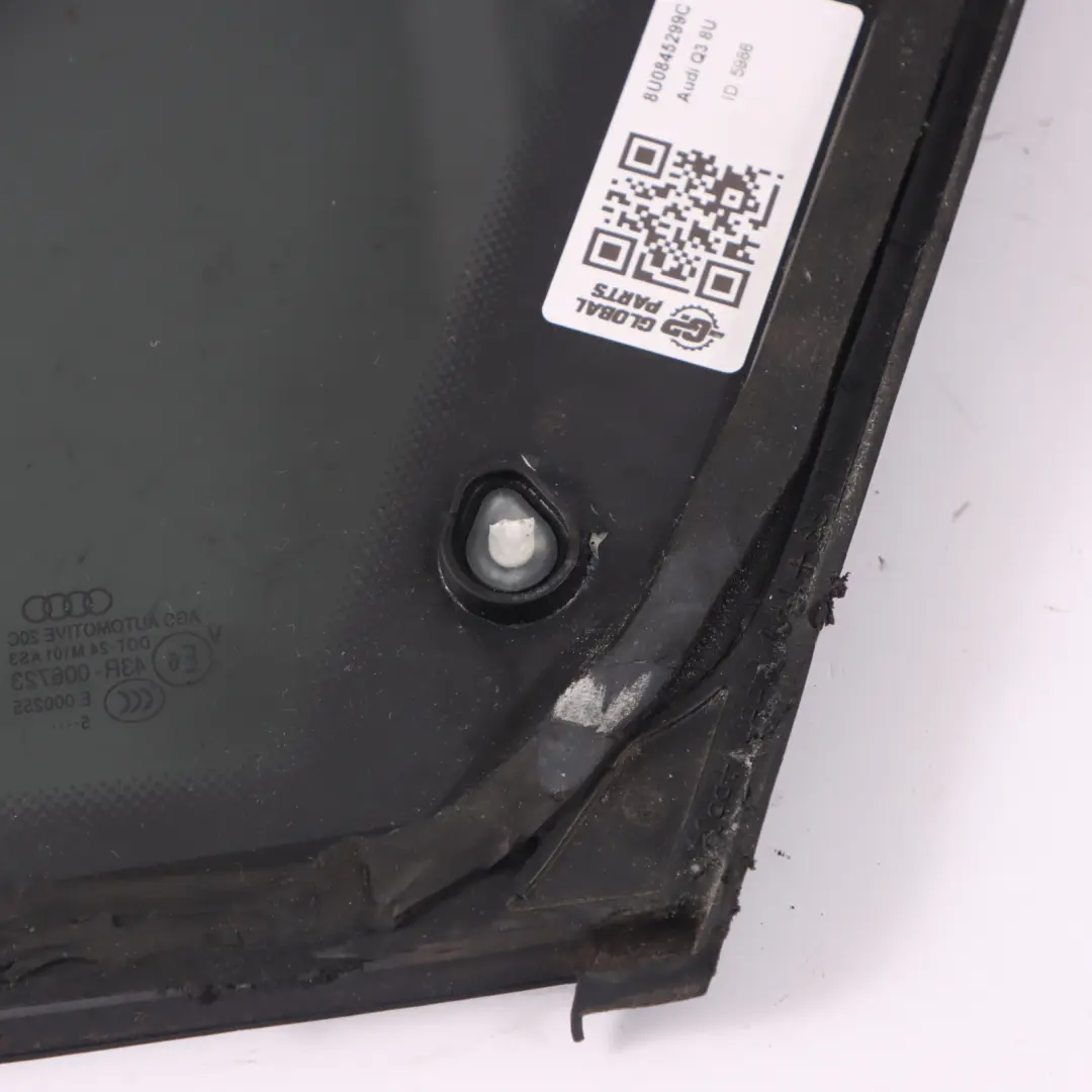 Window Quarter Glass Fixed Rear Left N/S Tinted AS3 to Audi Q3 8U with Part number 8U0845299C Audi Q3 8U Window Quarter Glass Fixed Rear Left N/S Tinted AS3 - SKU 8U0845299C - Part number 8U0845299C