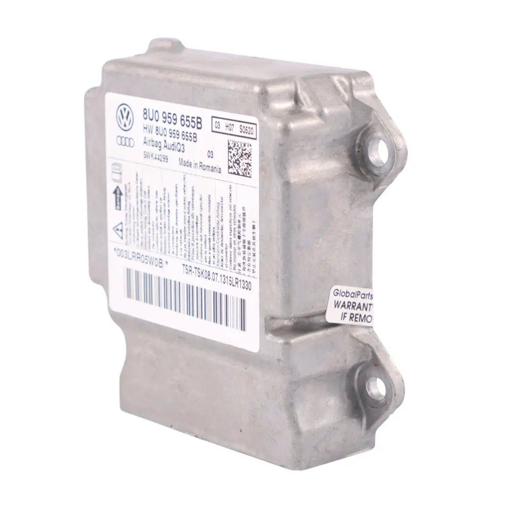 Audi Q3 8U Unité de contrôle du module d'air Système SRS ECU - SKU 8U0959655B - Numéro de pièce 8U0959655B