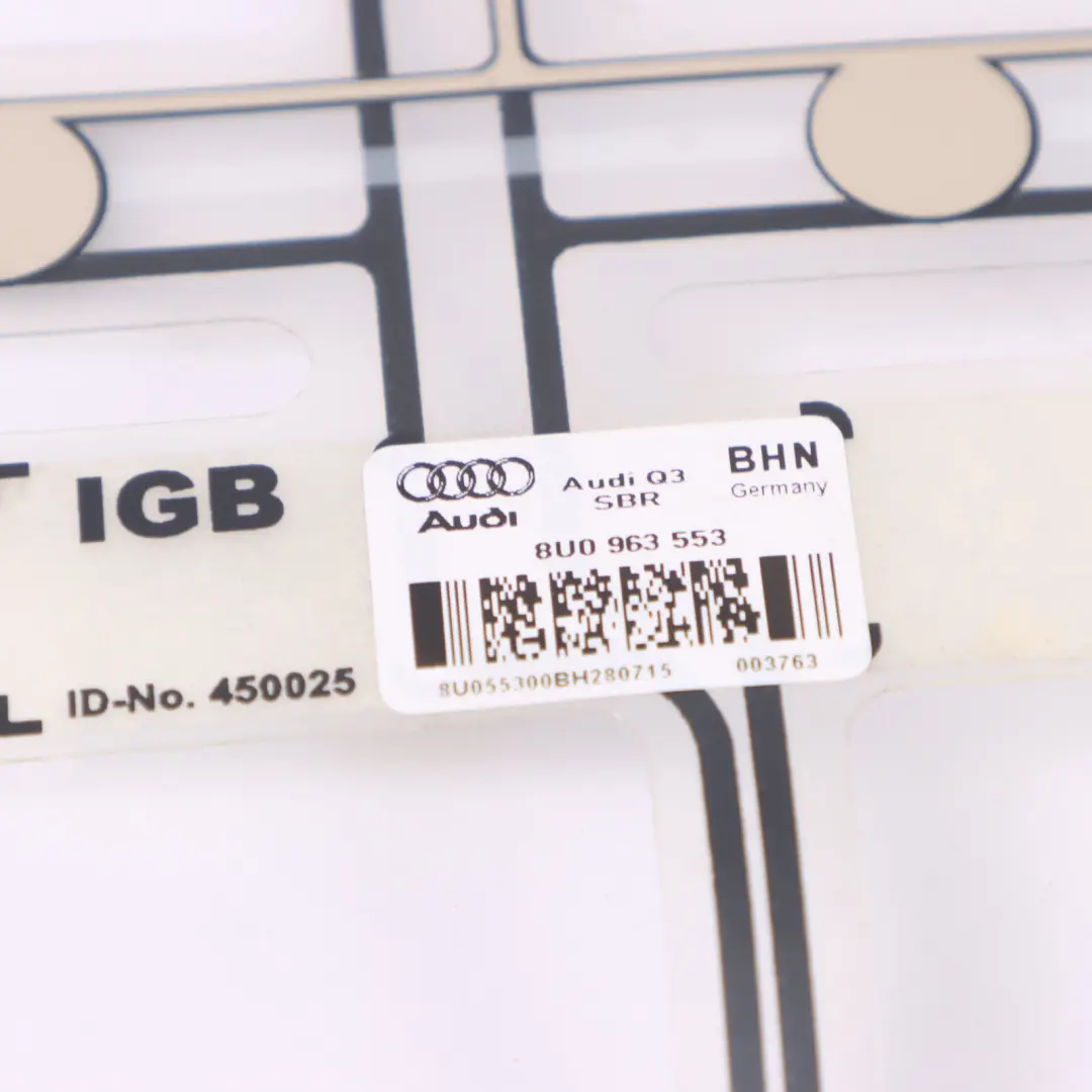 Vordersitz Sensor Matte Rechts Beifahrerseite für Audi Q3 8U mit Teilenummer 8U0963553 Audi Q3 8U Vordersitz Sensor Matte Rechts Beifahrerseite - SKU 8U0963553 - Teilenummer 8U0963553