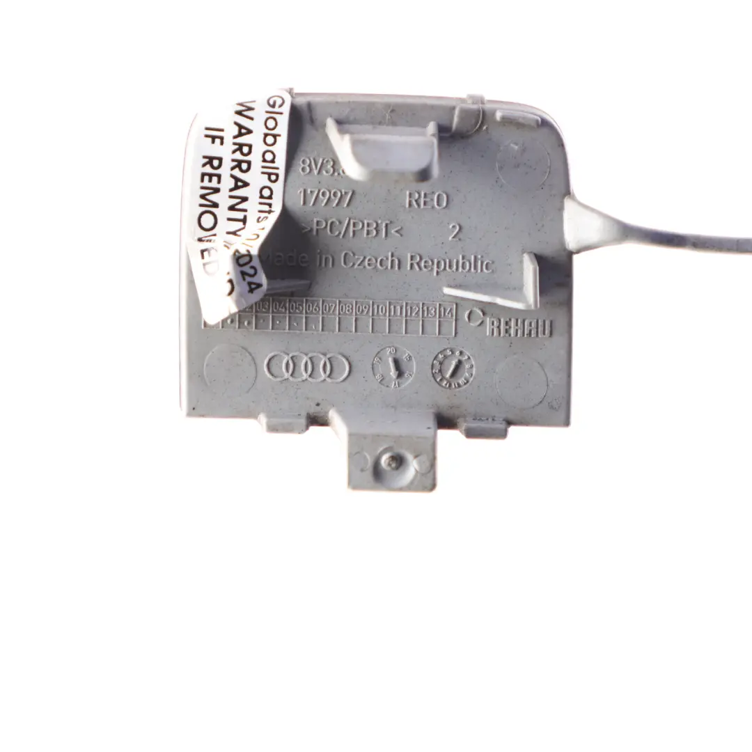 Audi A3 8V Rear Bumper Towing Hook Eye Cover Daytona Grey Pearl Z7S - SKU 8V3807441C-DGR - Part number 8V3807441C