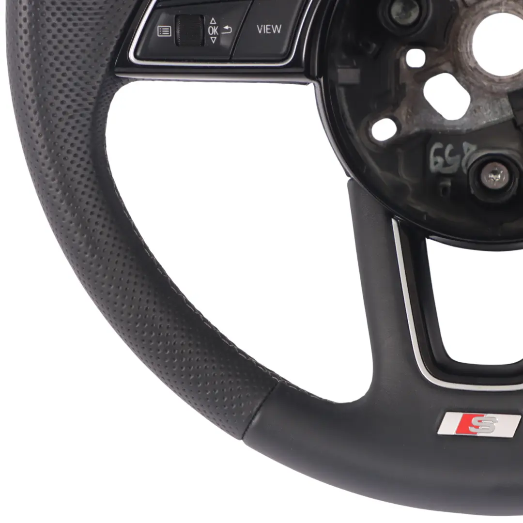 Audi A3 8V Kierownica Czarna Skóra S Line Biała Nić Multifunkcja - SKU 8W0419689 - Numer Części 8W0419689