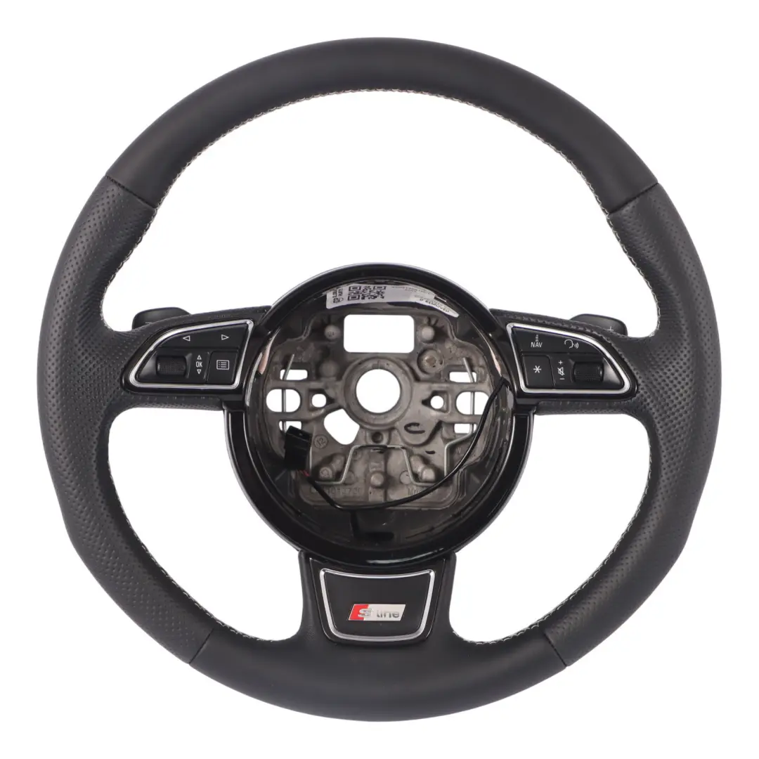 Audi A6 C7 S-Line NEW Black Leather Steering Wheel Paddle Shift - SKU 8X0419091M-1 - Part number 8X0419091M