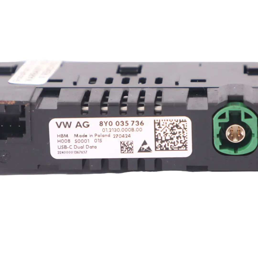 Audi Q2 GA Port USB Type-C Gniazdo Wtyczka Wejście Połączenie - SKU 8Y0035736 - Numer Części 8Y0035736