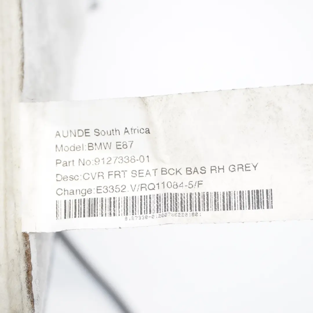 Vordersitz Rückenlehne Rechts Beheizt Leder Boston Alaska Grau für BMW E87 LCI mit Teilenummer 9127338 BMW E87 LCI Vordersitz Rückenlehne Rechts Beheizt Leder Boston Alaska Grau - SKU 9127338 - Teilenummer 9127338