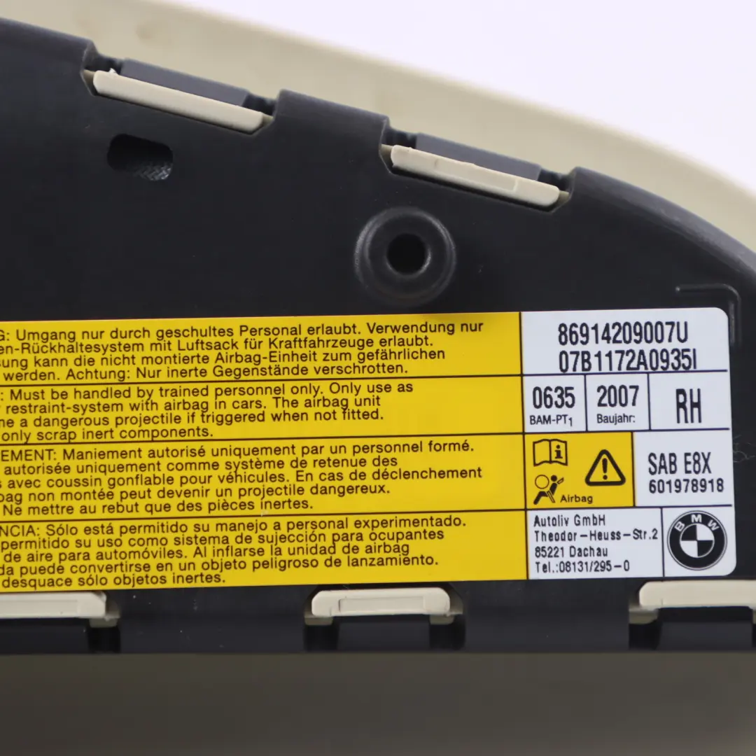 Poduszka Powietrzna Fotela Prawy Przód do BMW E81 E82 E87 LCI o numerze 7146670 BMW E81 E82 E87 LCI Poduszka Powietrzna Fotela Prawy Przód - SKU 9142090 - Numer Części 7146670