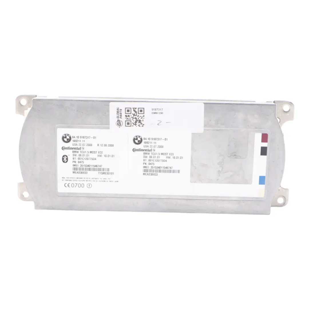 Telematics ECU Control Unit GSM to BMW X5 E61 E65 E70 E90 with Part number 9187317 BMW X5 E61 E65 E70 E90 Telematics ECU Control Unit GSM - SKU 9187317 - Part number 9187317