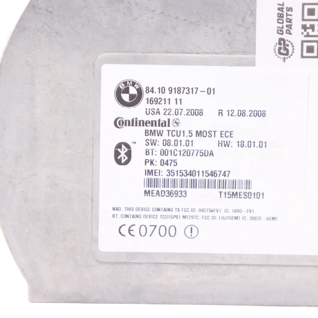 BMW X5 E61 E65 E70 E90 Telematics ECU Control Unit GSM - SKU 9187317 - Part number 9187317