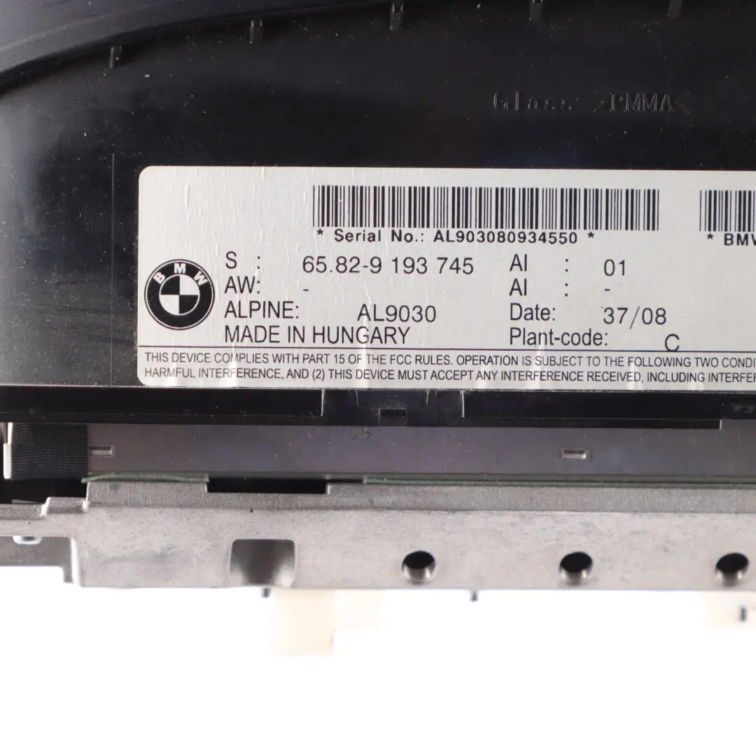  Pantalla BMW E60 E61 E90 LCI 8.8" Monitor Sat Nav - SKU 9193745-2 - Número de pieza 9193745