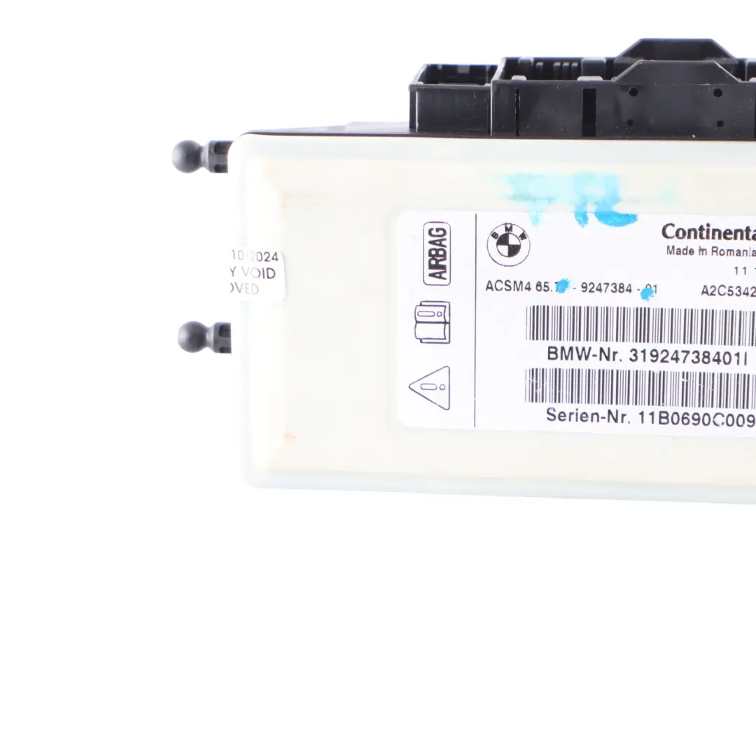 Safety Air Control Module Unit ECU ACSM4 to BMW F13 F12 with Part number 9247384 BMW F13 F12 Safety Air Control Module Unit ECU ACSM4 - SKU 9247384 - Part number 9247384