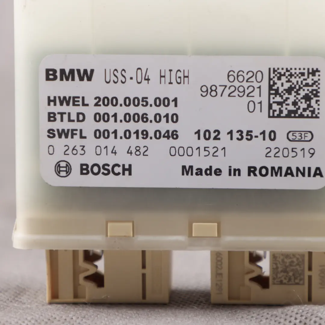 Parking Distance Ultrasonic Sensor Control Module Unit to BMW F40 F92 G20 with Part number 9258589 BMW F40 F92 G20 Parking Distance Ultrasonic Sensor Control Module Unit - SKU 9258589 - Part number 9258589