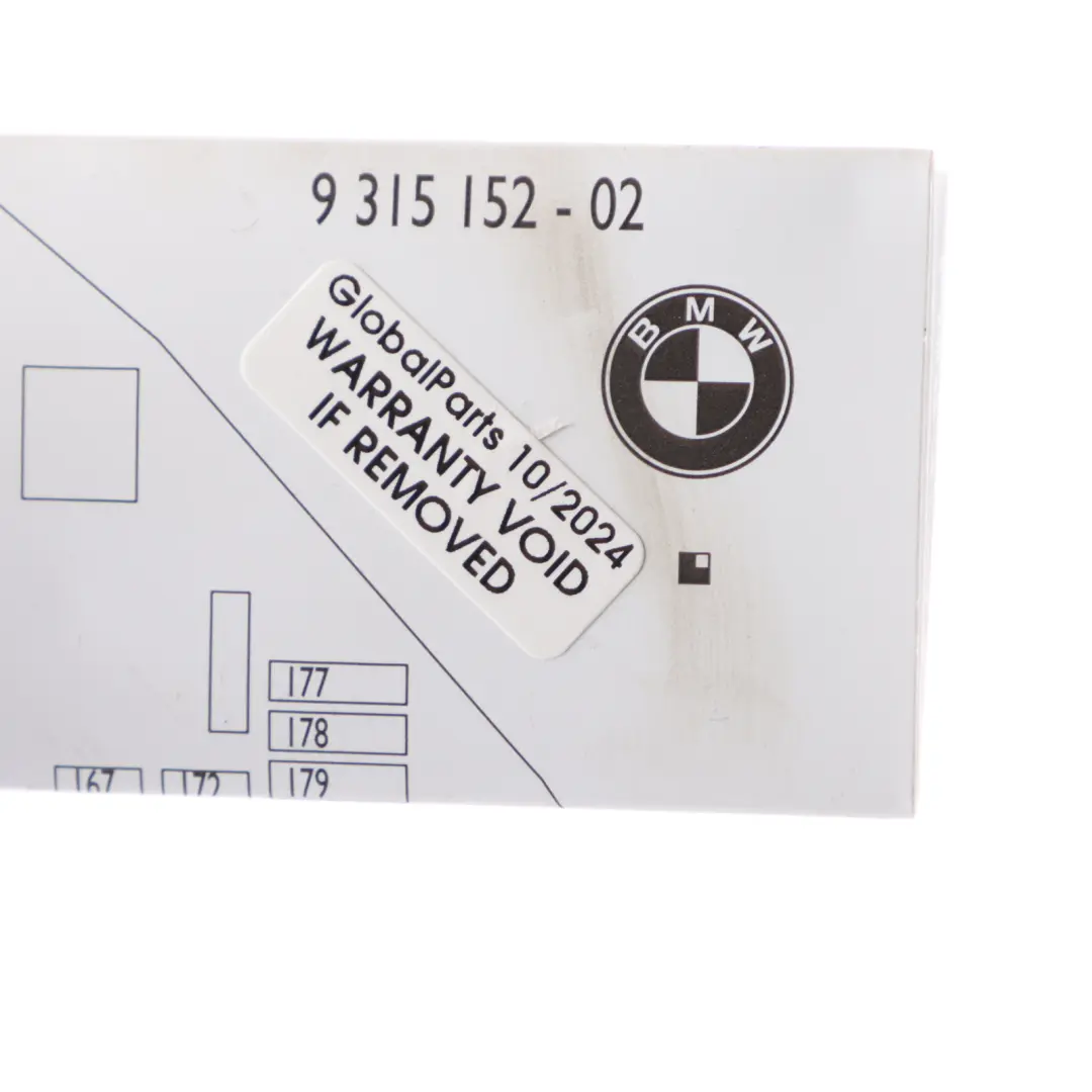 BMW X3 F25 Fuse Box Grouping Map Diagram Location - SKU 9315152 - Part number 9315152