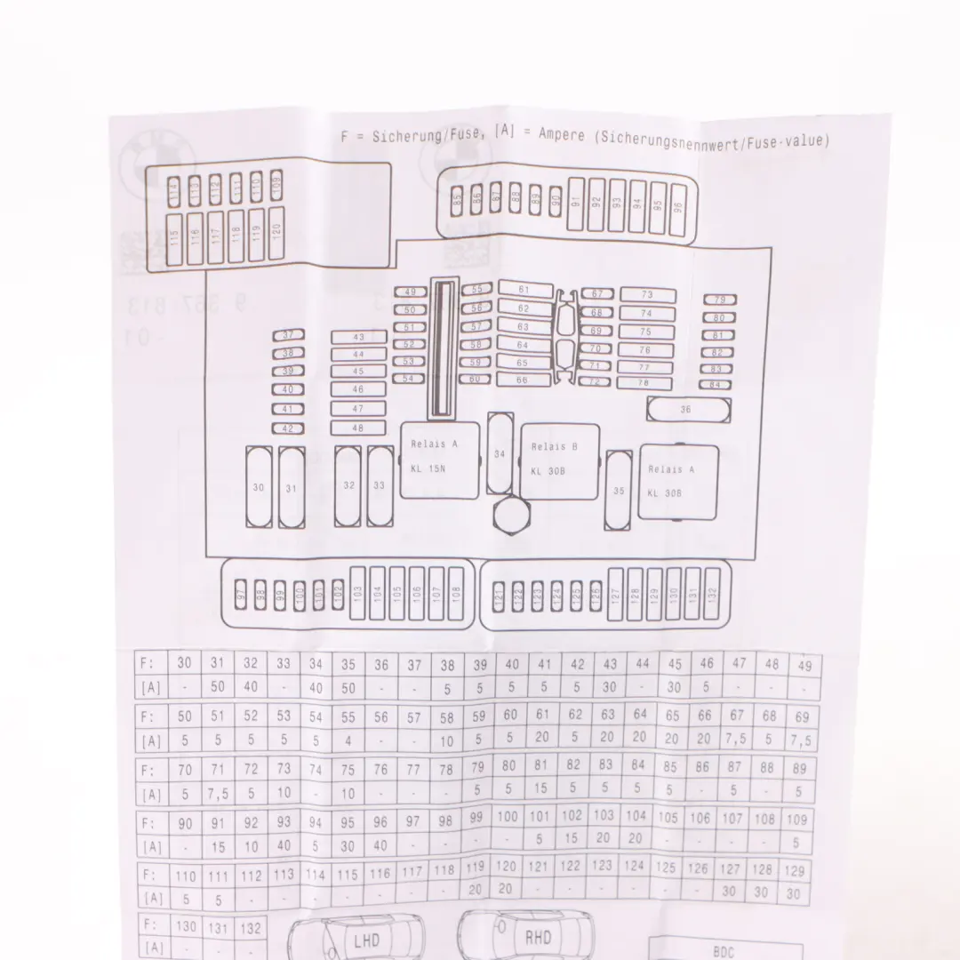 Fuse Box Distribution Board Map Diagram Fuse Grouping to Mini F55 F56 with Part number 9367813 Mini F55 F56 Fuse Box Distribution Board Map Diagram Fuse Grouping - SKU 9367813 - Part number 9367813