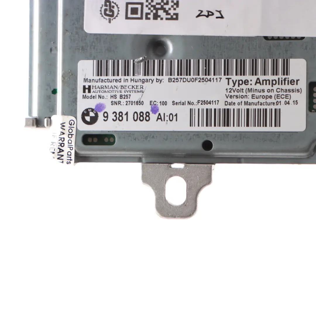  Audio Amplifier BMW F20 F21 F22 Harman Kardon Active Sound Design Unit - SKU 9381088 - Part number 9381088