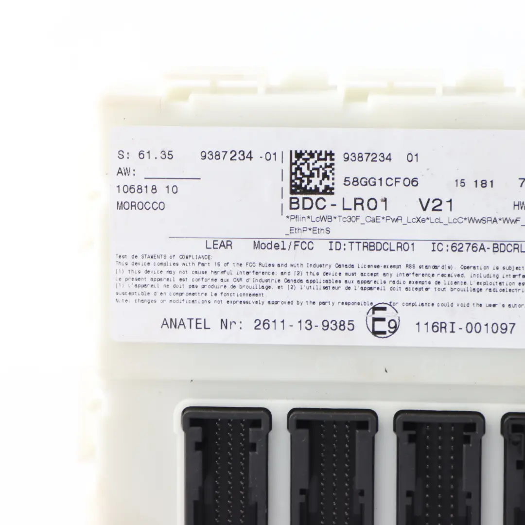 Fuse Box Front Body Control Module ECU BCM Unit to Mini F55 with Part number 9387234 Mini F55 Fuse Box Front Body Control Module ECU BCM Unit - SKU 9387234 - Part number 9387234