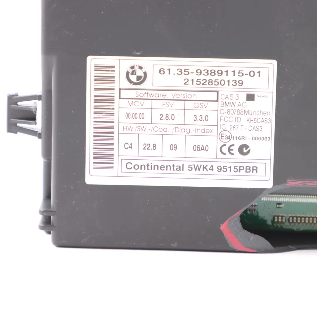 CAS3 Body Control Unit Key Reading Module BCM to Mini Countryman R60 with Part number 9389115 Mini Countryman R60 CAS3 Body Control Unit Key Reading Module BCM - SKU 9389115-1 - Part number 9389115