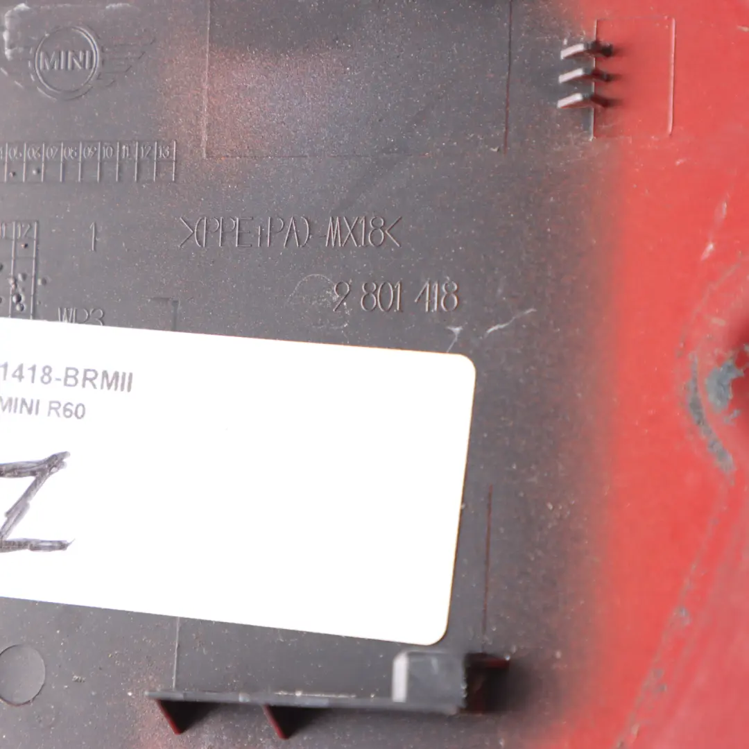 Mini R60 Fuel Filler Fill In Flap Cover Trim Cap Blazing Red B63 - SKU 9801418-BRMII - Part number 9801418