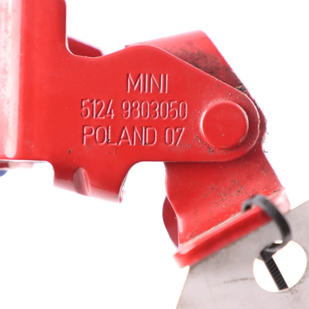 Boot Trunk Lid Hinge Right O/S Blazing Red B63 to Mini R60 Rear with Part number 9803050 Mini R60 Rear Boot Trunk Lid Hinge Right O/S Blazing Red B63 - SKU 9803050-BRMII - Part number 9803050