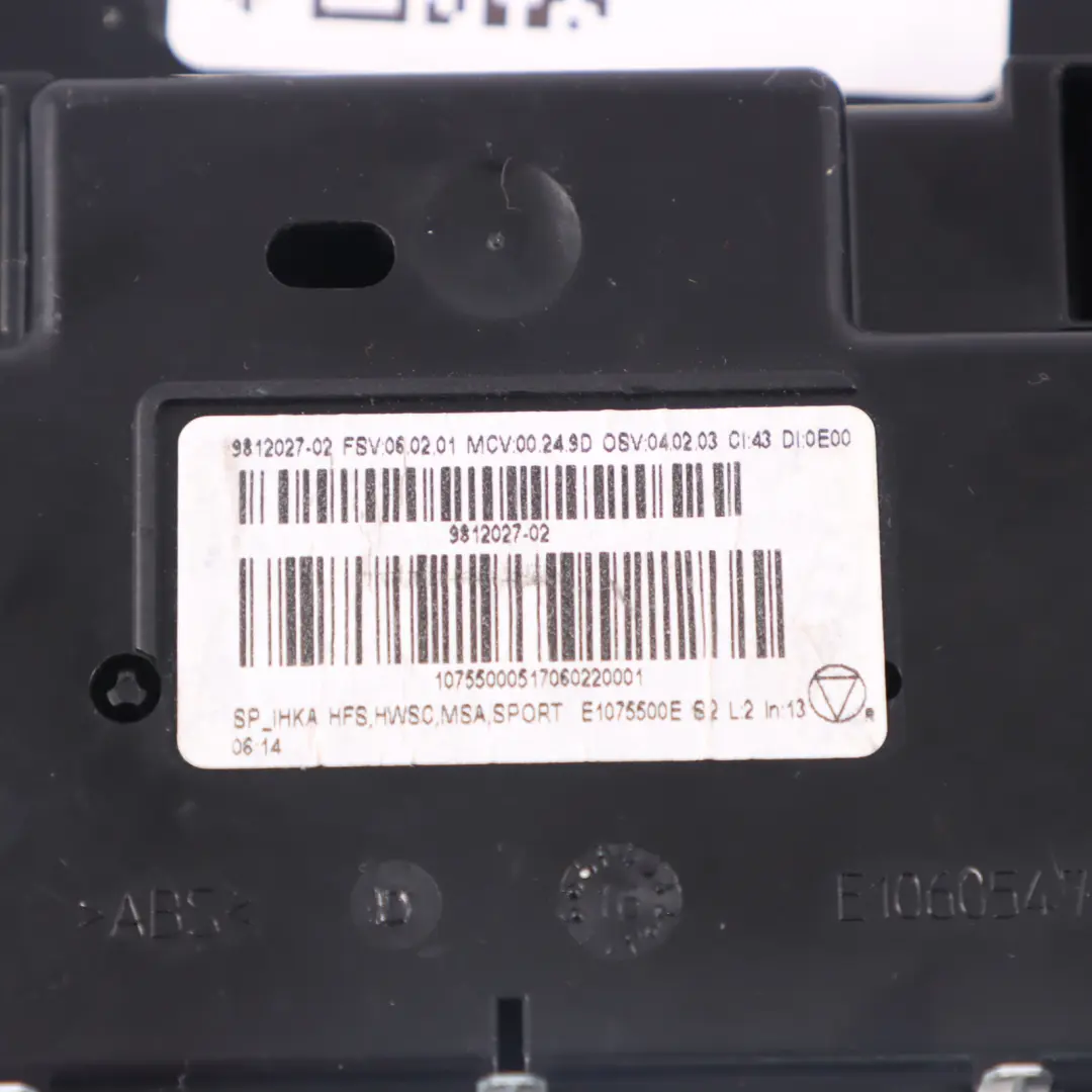 Aria condizionata automatica Mini R60 R61 riscaldatore unit controllo riscaldato - SKU 9812027-7 - Numero di parte 9812027