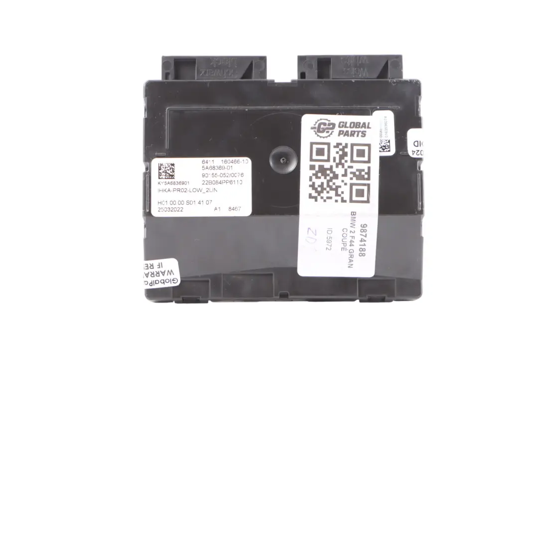 Conditioning A/C Climate Control Unit Module ECU 5A68369 to BMW F44 Air with Part number 9874188 BMW F44 Air Conditioning A/C Climate Control Unit Module ECU 5A68369 - SKU 9874188 - Part number 9874188