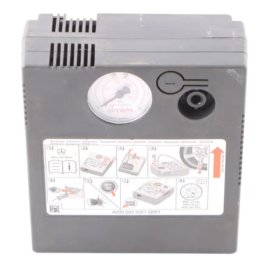 W118 W177 W247 Tyre Inflator Air Pump Compressor to Mercedes with Part number A0005835001 Mercedes W118 W177 W247 Tyre Inflator Air Pump Compressor - SKU A0005835001-1 - Part number A0005835001