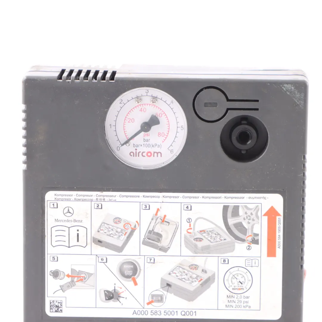 Mercedes W118 W177 W247 Tyre Inflator Air Pump Compressor - SKU A0005835001-1 - Part number A0005835001