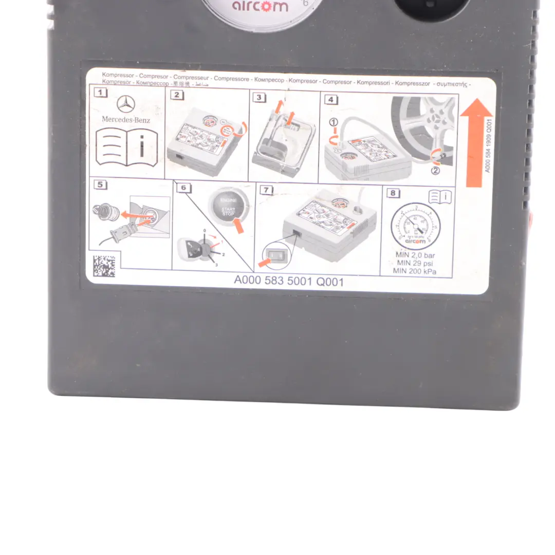 Mercedes W118 W177 W247 Tyre Inflator Air Pump Compressor - SKU A0005835001-1 - Part number A0005835001