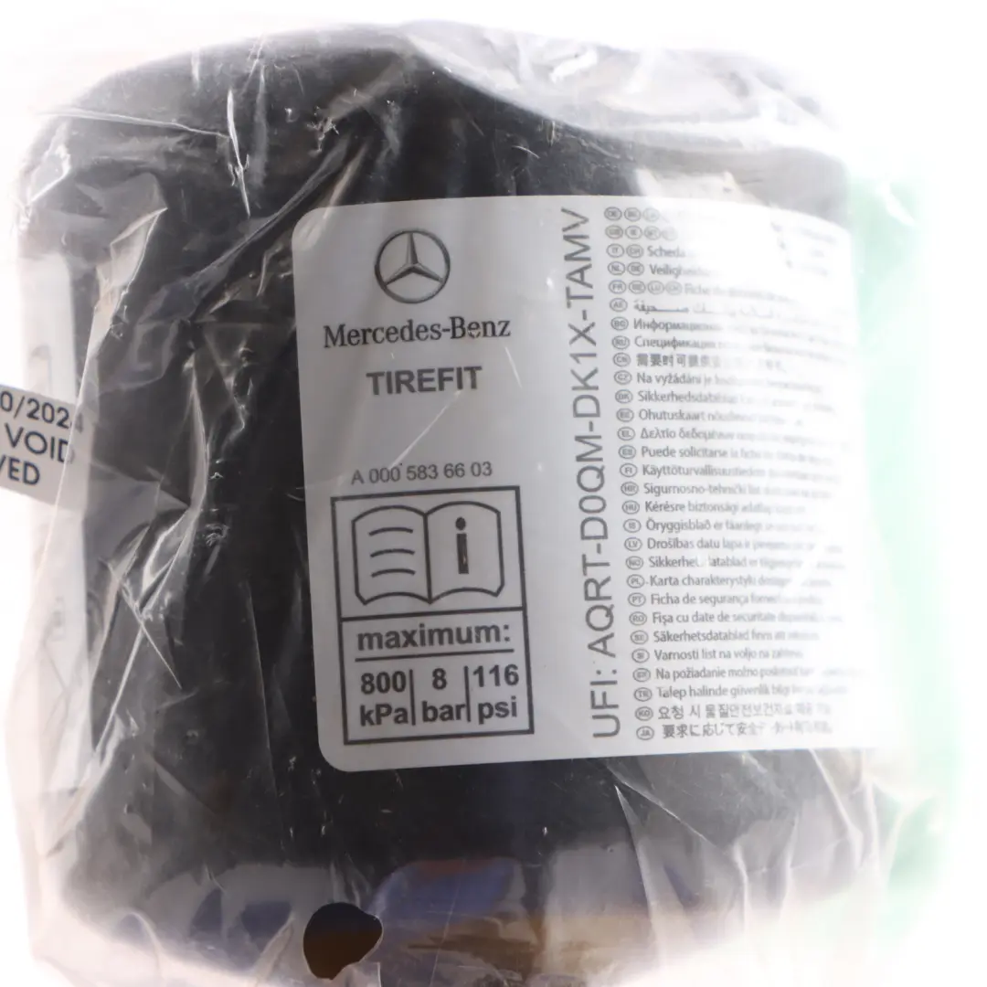 Tyre Mobility Repair Liquid Sealant to Mercedes with Part number A0005844613 Mercedes Tyre Mobility Repair Liquid Sealant - SKU A0005844613 - Part number A0005844613