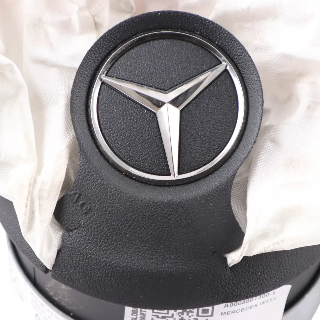 Steering Wheel Air Module Driver Side Black DAMAGED to Mercedes W177 with Part number A0008607300 Mercedes W177 Steering Wheel Air Module Driver Side Black DAMAGED - SKU A0008607300-1 - Part number A0008607300