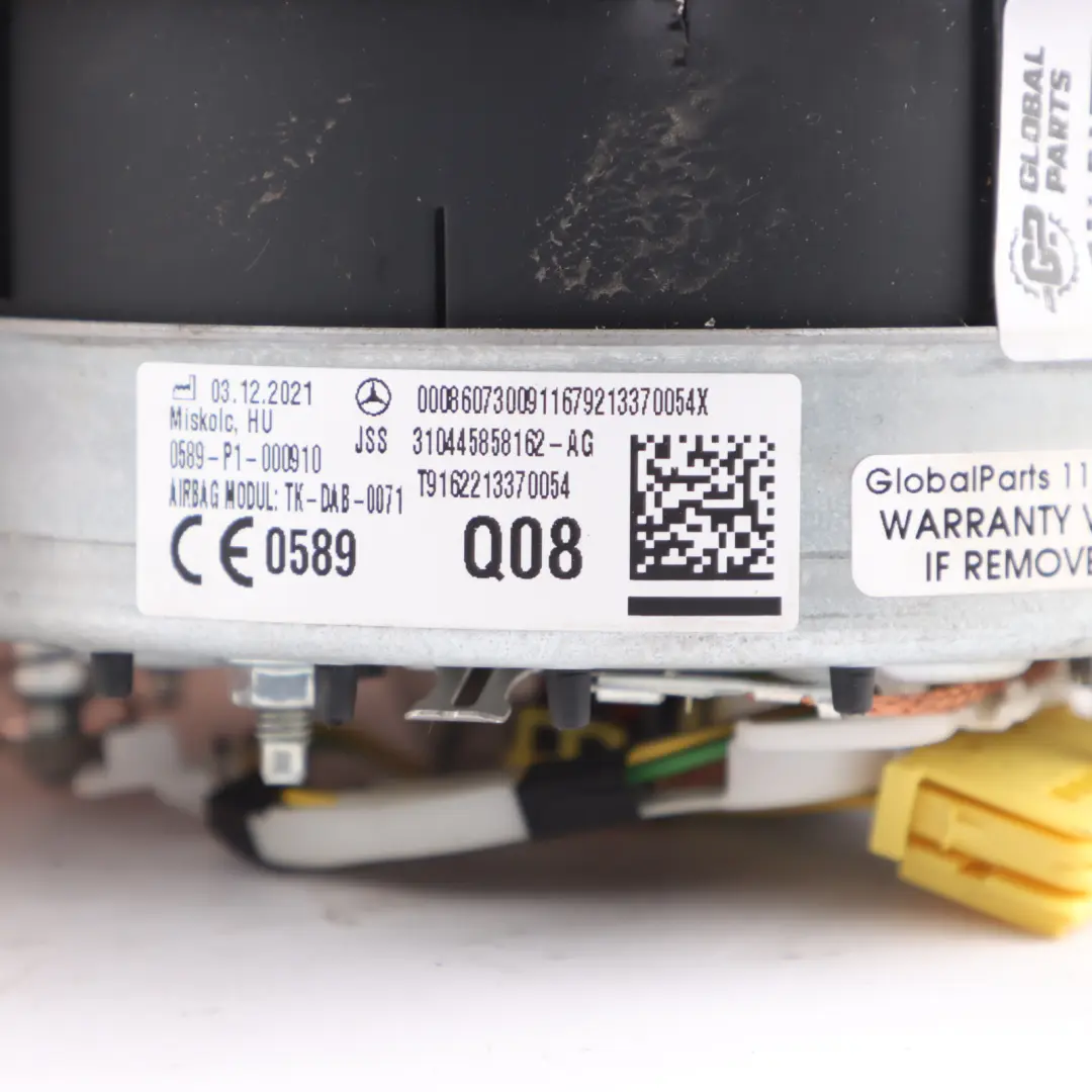 Mercedes W177 Steering Wheel Air Module Driver Side Black DAMAGED - SKU A0008607300-1 - Part number A0008607300