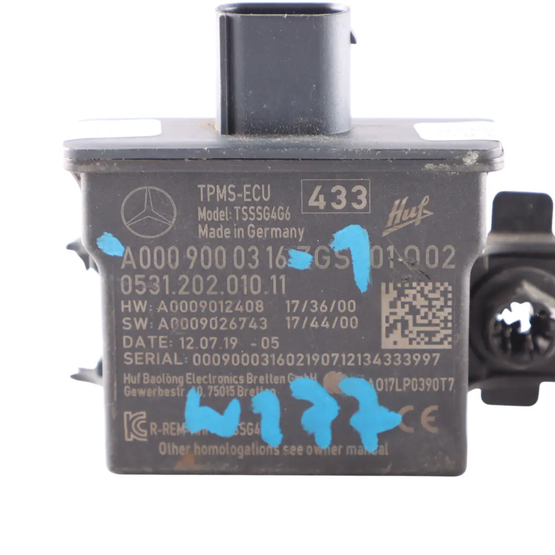 Tyre Pressure Monitor Sensor Module Unit TPMS ECU to Mercedes W177 W247 with Part number A0009000316 Mercedes W177 W247 Tyre Pressure Monitor Sensor Module Unit TPMS ECU - SKU A0009000316-1 - Part number A0009000316