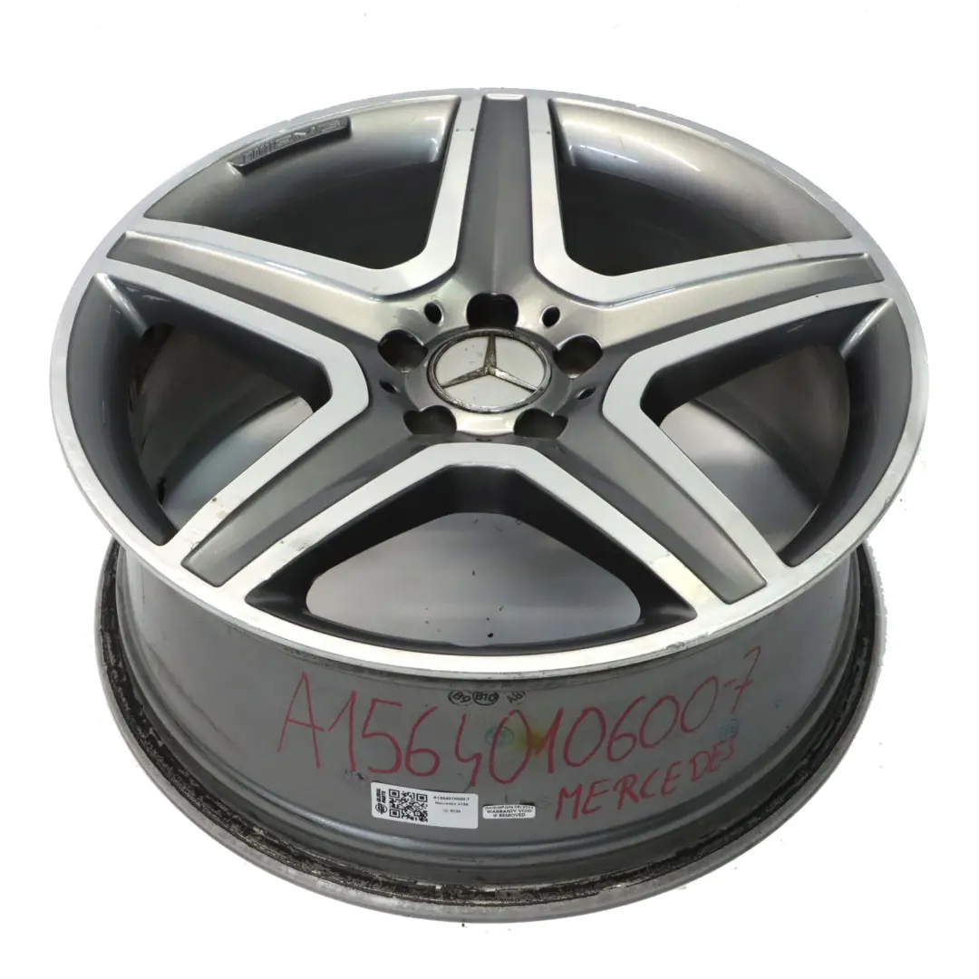 Alloy Rim AMG Grey 19" 8J ET:43,5 5-Spoke to Mercedes GLA X156 Wheel with Part number A1564010600 Mercedes GLA X156 Wheel Alloy Rim AMG Grey 19" 8J ET:43,5 5-Spoke - SKU A1564010600-7 - Part number A1564010600