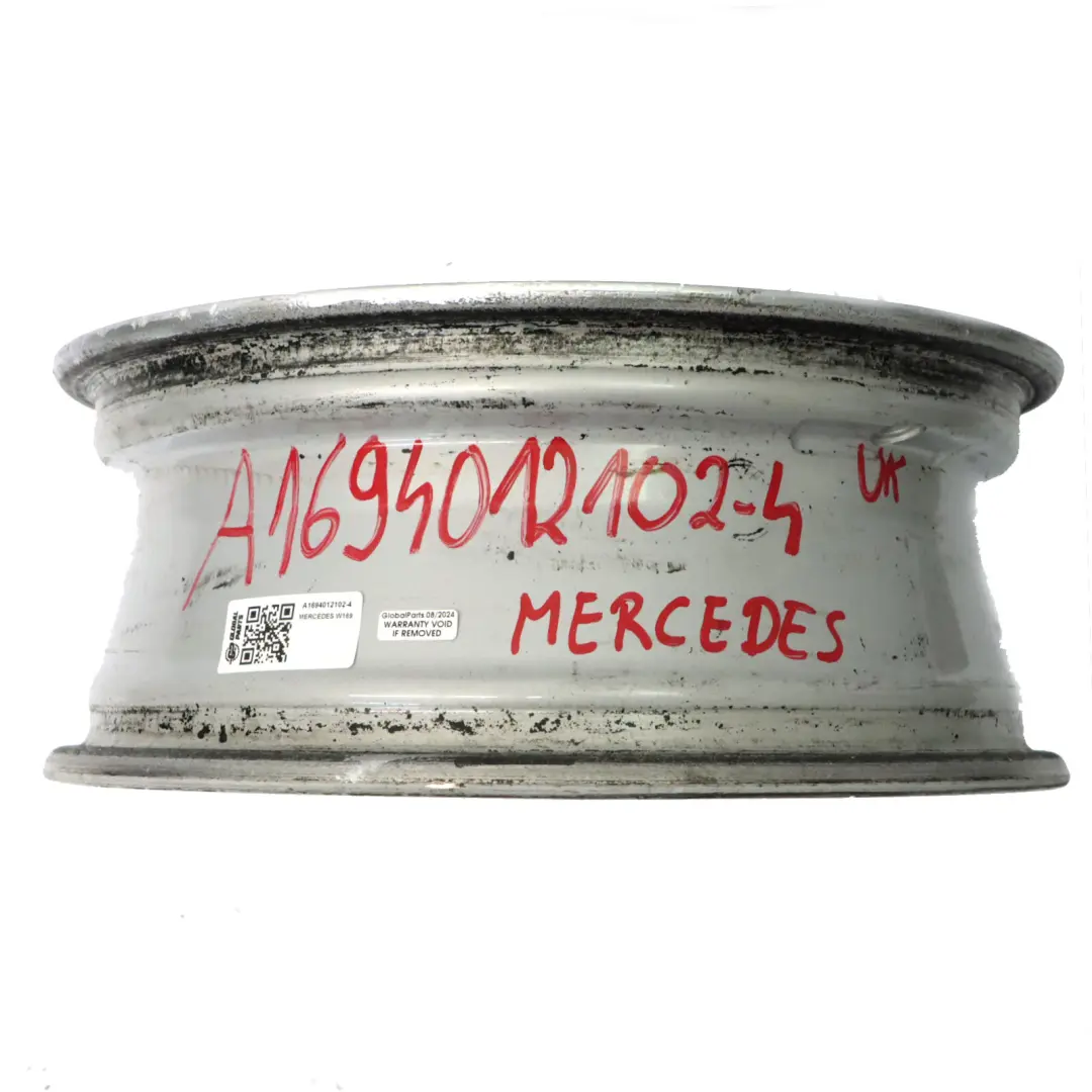 Alloy Wheel Rim 16" ET:46 6J to Mercedes W169 Silver with Part number A1694012102 Mercedes W169 Silver Alloy Wheel Rim 16" ET:46 6J - SKU A1694012102-4 - Part number A1694012102