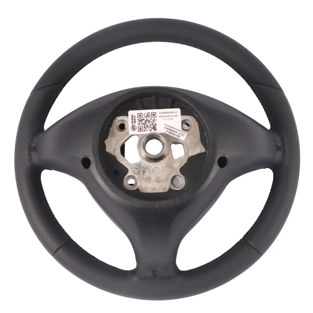 Leather Steering Wheel with Black Threads to Mercedes W169 NEW Black with Part number A1694600203 Mercedes W169 NEW Black Leather Steering Wheel with Black Threads - SKU A1694600203-2 - Part number A1694600203
