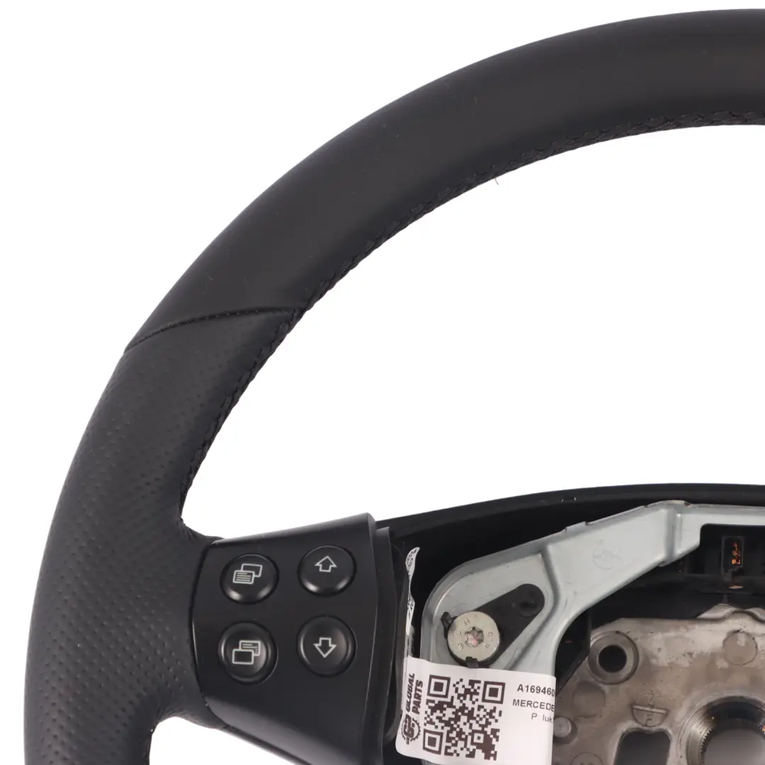 Mercedes W169 NEW Black Leather Steering Wheel with Black Threads - SKU A1694600203-2 - Part number A1694600203