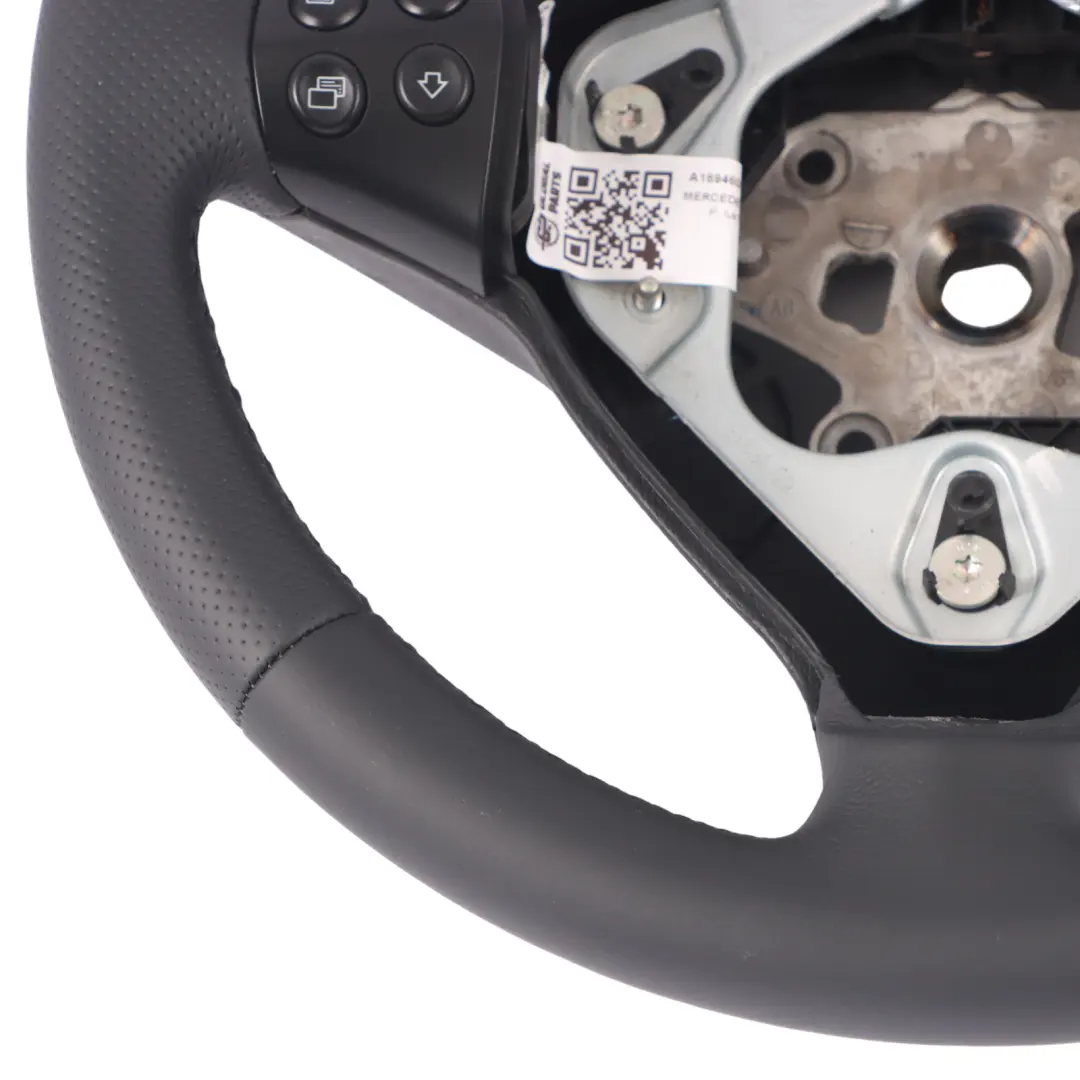 Leather Steering Wheel with Black Threads to Mercedes W169 NEW Black with Part number A1694600203 Mercedes W169 NEW Black Leather Steering Wheel with Black Threads - SKU A1694600203-2 - Part number A1694600203
