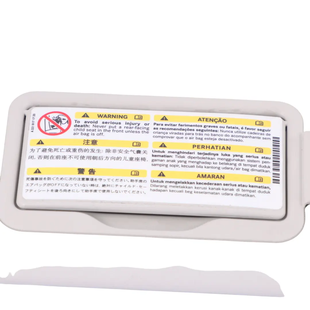  Sonnenblende Mercedes W169 W245 Abdeckung Links Blende Grau - SKU A1698100110-3 - Teilenummer A1698100110