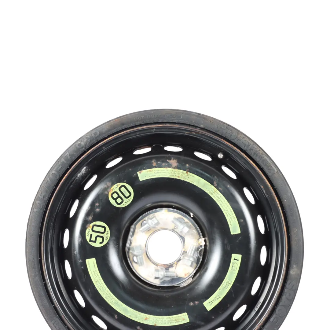 Ersatz rad Stahl R17 4,5J ET:12 Bereifung 145/70 für Mercedes SLK R171 mit Teilenummer A1714000202 Mercedes SLK R171 Ersatz rad Stahl R17 4,5J ET:12 Bereifung 145/70 - SKU A1714000202-1 - Teilenummer A1714000202